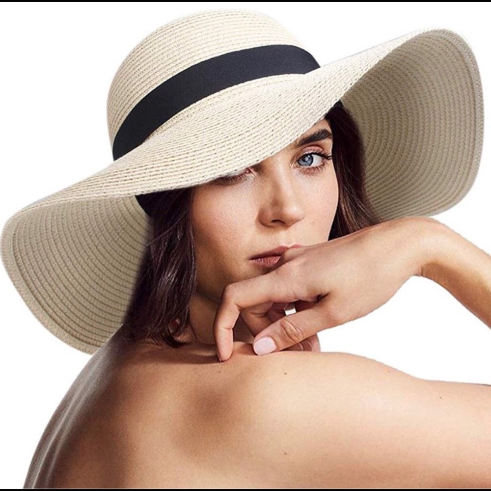 Summer Straw Hat with Black Band